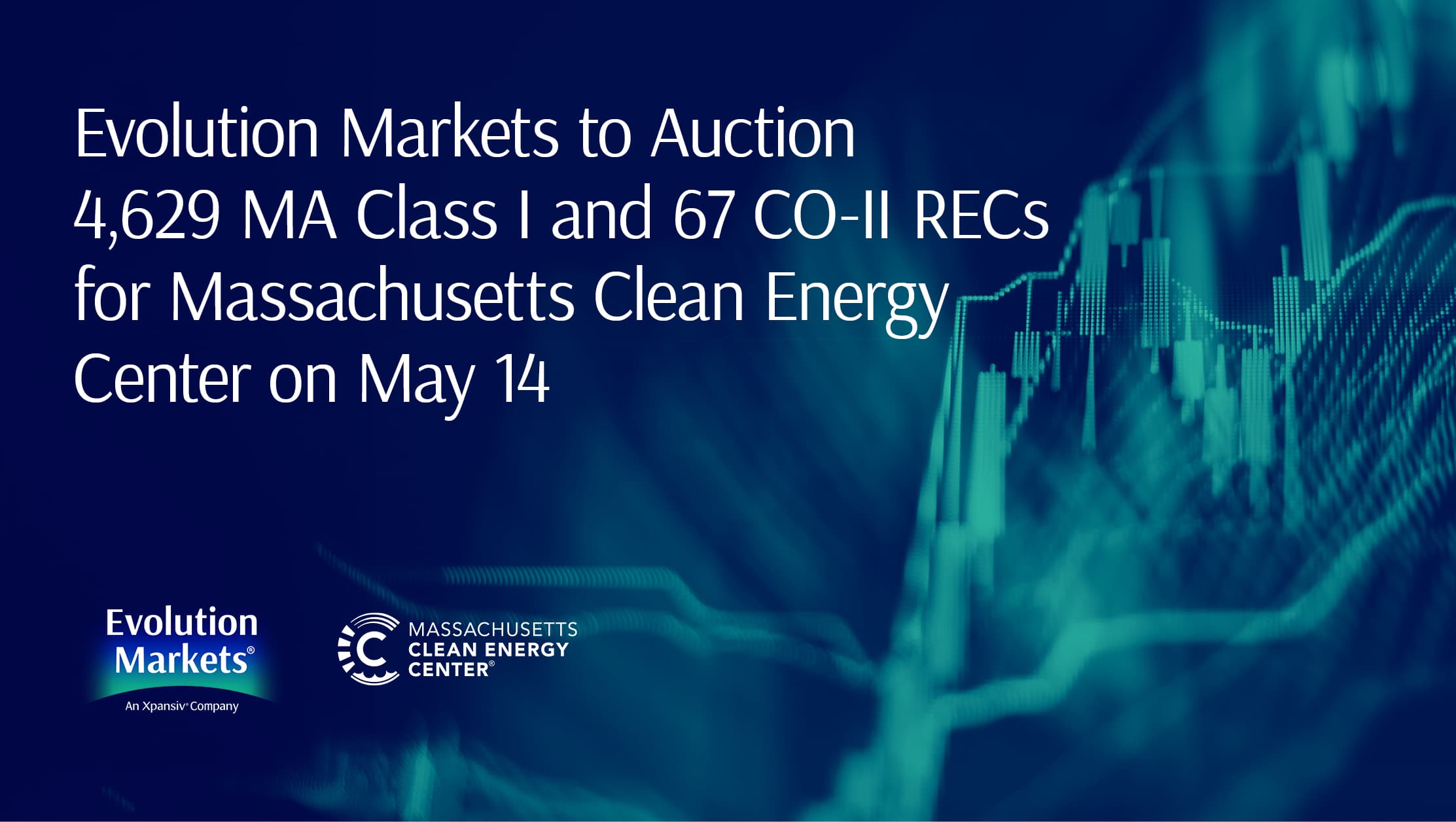 Evolution Markets to Auction 4,629 MA Class I and 67 SCO-II RECs for Massachusetts Clean Energy Center on May 14